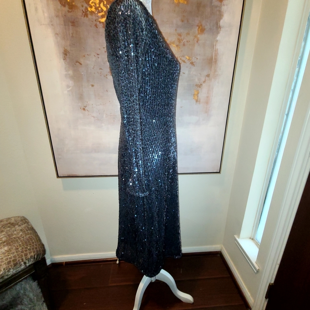 Ann Taylor Blue Sequin Embellished Midi Dress - Picture 5 of 10
